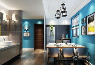 蓝白搭配时尚家居 合肥装修公司荐89平米简约效果图