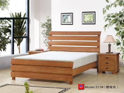 【龙翔品牌实木床 前锋DT8317 现代简约橡胶木双人床 批发 出厂价】价格,厂家,图片,床类,合肥新站区好伙伴家具经营部-