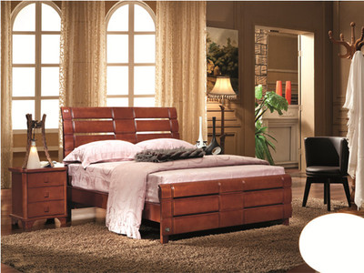 【龙翔品牌实木床 前锋DT8315 现代简约橡胶木双人床 批发 出厂价】价格,厂家,图片,床类,合肥新站区好伙伴家具经营部-